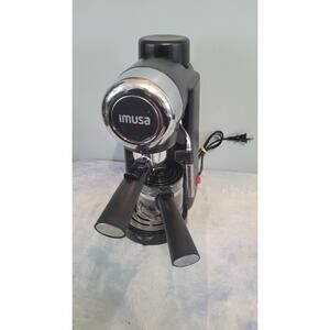 IMUSA Epic Espresso Maker GAU-18217 4 Cup Black 800W w/ Frothing Wand Tested
